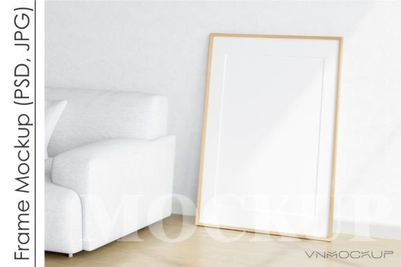 Download Minimalist Frame Mockup, Vertical Wooden - Minimalist frame mockup Collection