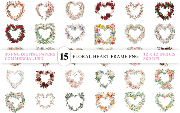 Download Luxurious Floral Heart PNG Collection - Floral Collection
