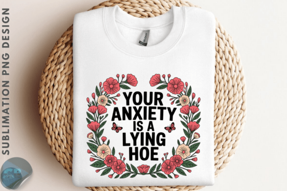 Download Anxiety Quote Floral Wreath PNG Design - Floral Collection