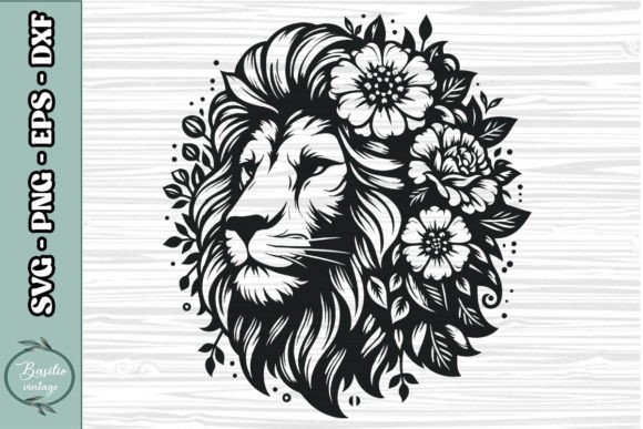 Download Floral Lion SVG Clipart 13 - Floral Collection