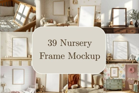 Download 39 Nursery Frame Mockup Bundle Kids Room - Nursery frame mockup Collection