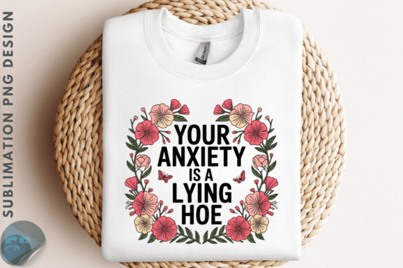 Download Anxiety Quote Floral Wreath PNG Design - Floral Collection