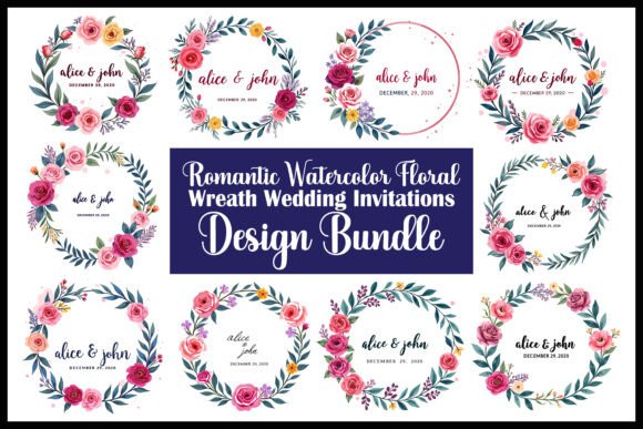 Download Romantic Watercolor Floral Wreath Bundle - Floral Collection