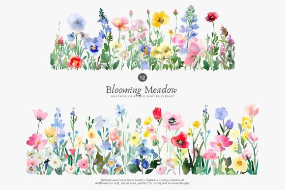 Download Watercolor Flowers Floral Border Set - Premium Resources