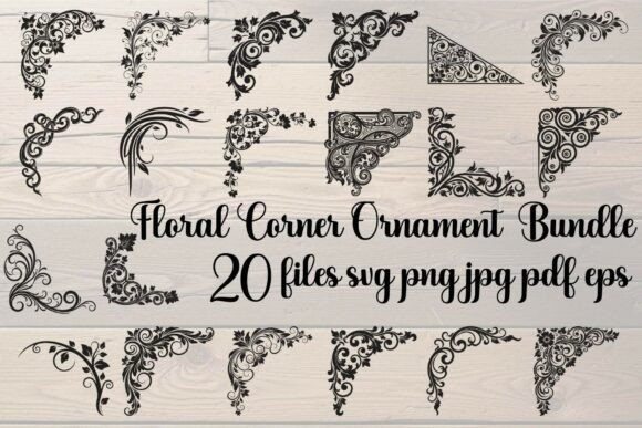 Download Floral Corner Ornament Bundle - Floral Collection