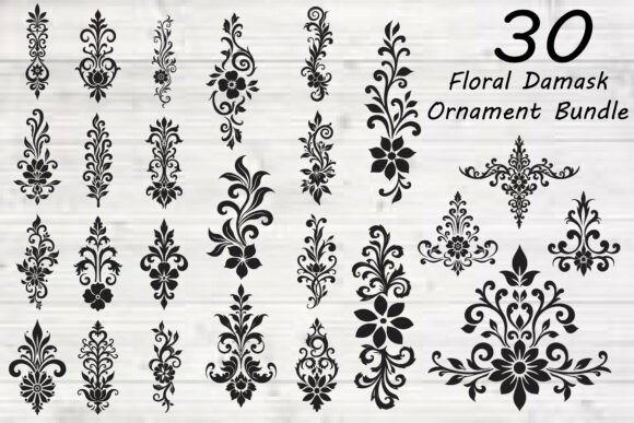 Download Floral Damask Ornament Bundle - Floral Collection