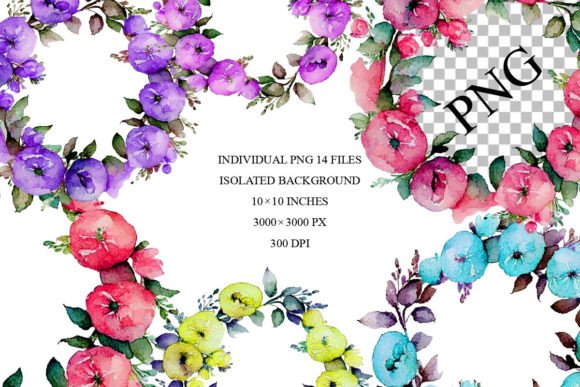 Download Watercolor Floral Wreath Clipart Png - Floral Collection