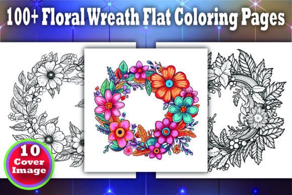 Download 100+ Floral Wreath Flat Coloring Pages - Floral Collection