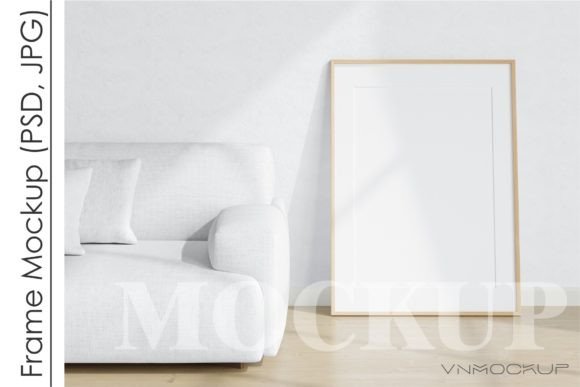 Download Minimalist Frame Mockup, Vertical Wooden - Minimalist frame mockup Collection