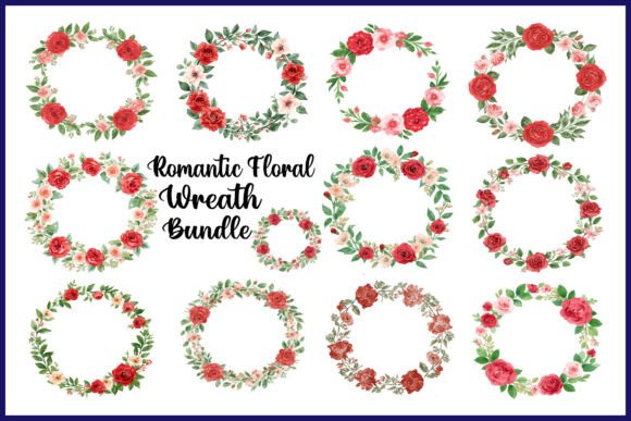 Download Romantic Floral Wreath Bundle - Floral Collection