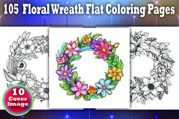 Download 105 Floral Wreath Flat Coloring Pages - Floral Collection