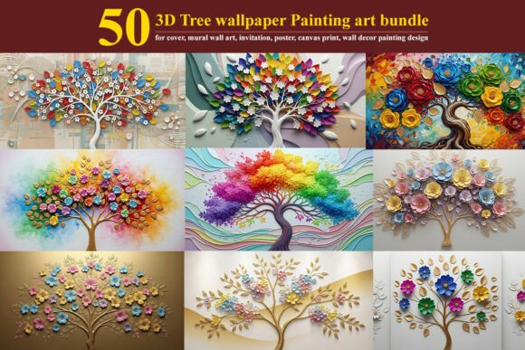 Download 3D Tree Oil Painting for Canvas Wall Art - Canvas Collection
