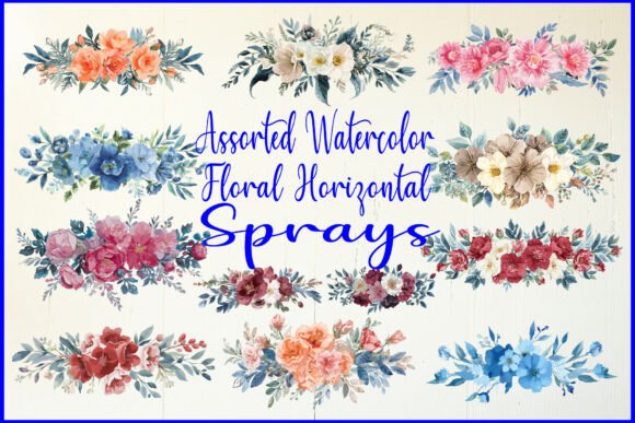 Download Assorted Watercolor Floral Horizontal - Floral Collection