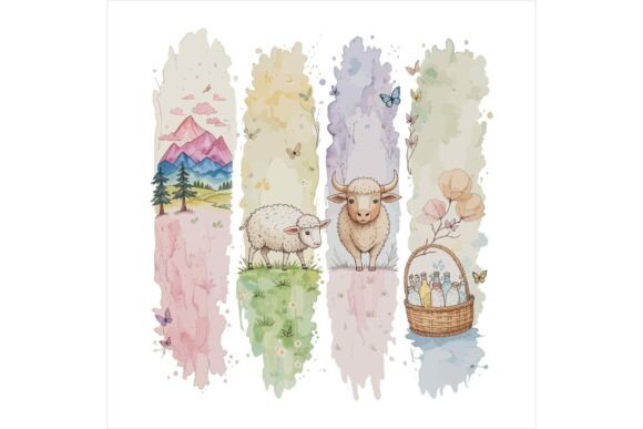 Download Farm Animal Clipart Floral Set - Floral Collection
