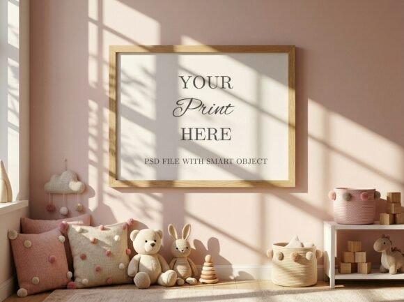 Download Landscape Nursery Frame Mockup Playroom - Nursery frame mockup Collection