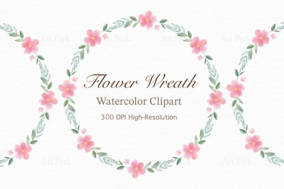 Download Watercolor Floral Wreath Clipart - Floral Collection