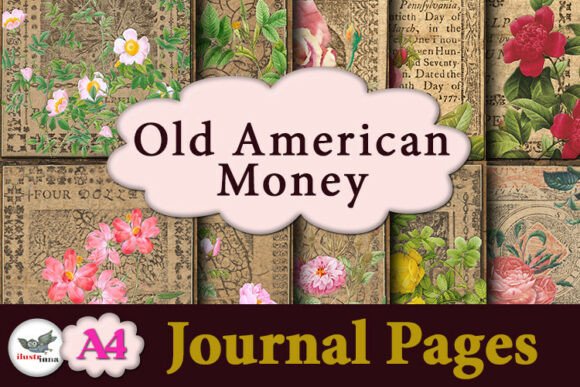 Download Vintage Money &amp; Floral Journal Pages A4 - Floral Collection