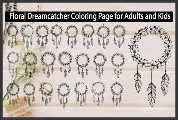 Download Floral Dreamcatcher Coloring Page - Floral Collection