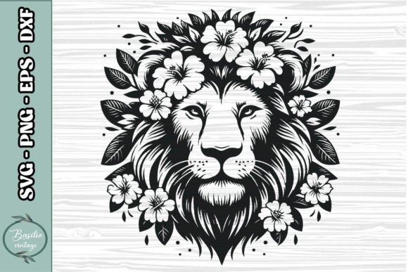 Download Floral Lion SVG Clipart 06 - Floral Collection