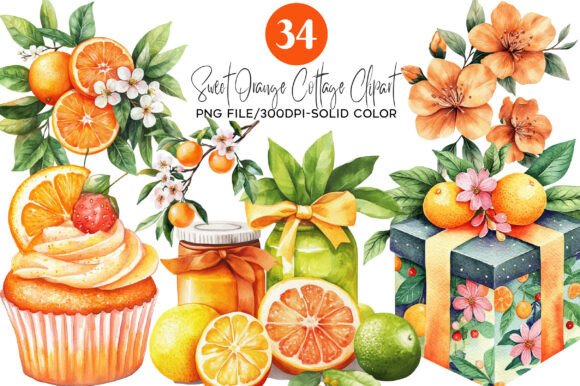 Download Orange Lemon Floral PNG Collection - Floral Collection
