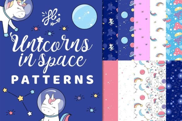 Download Unicorns in Space Digital Paper - Space Collection