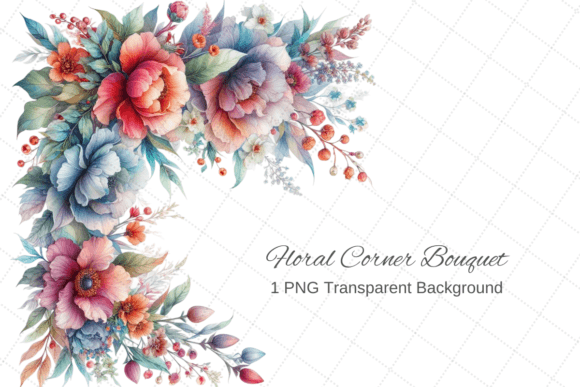Download Watercolor Floral Corner Border PNG - Floral Collection