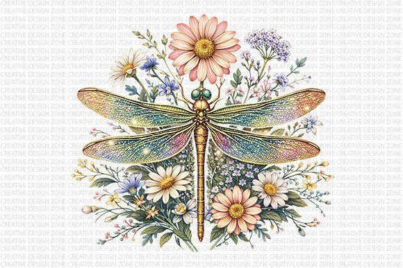 Download Dragonfly Floral Boho PNG - Premium Bundle