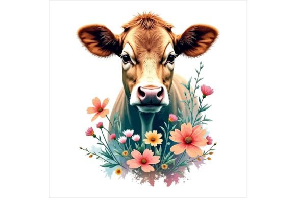 Download Farm Animal Clipart Floral Set - Floral Collection