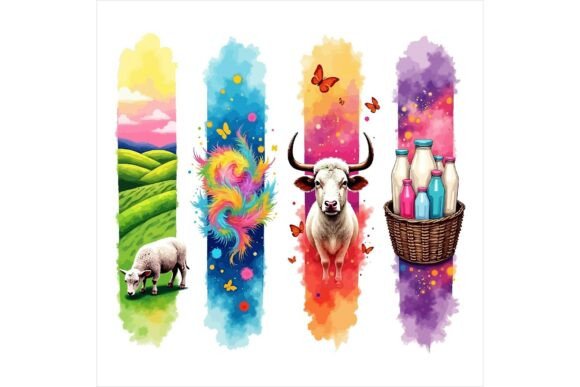 Download Farm Animal Clipart Floral Set - Floral Collection