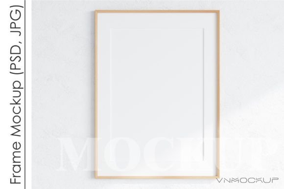 Download Minimalist Frame Mockup, Vertical Wooden - Minimalist frame mockup Collection