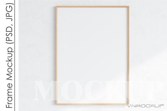 Download Minimalist Frame Mockup, Vertical Wooden - Minimalist frame mockup Collection