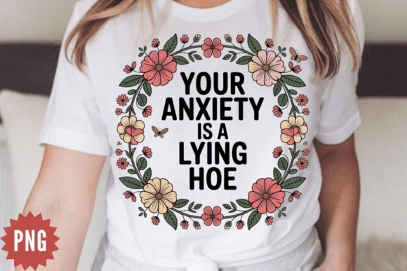 Download Anxiety Quote Floral Wreath PNG Design - Floral Collection