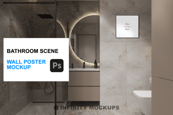 Download Bathroom Canvas Wall Art Mockup - Canvas Collection