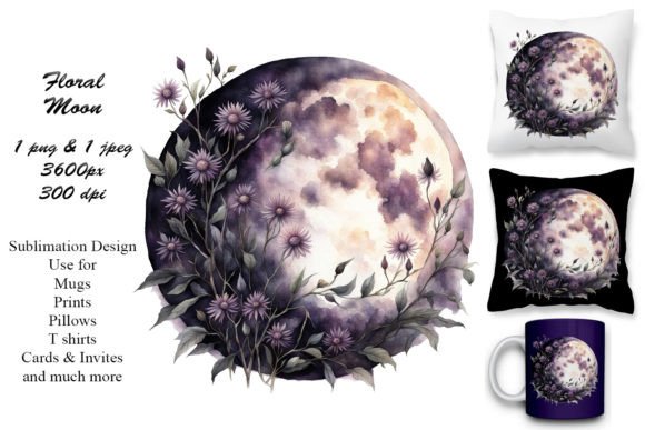 Download Dusky Floral Full Moon Sublimation - Floral Collection