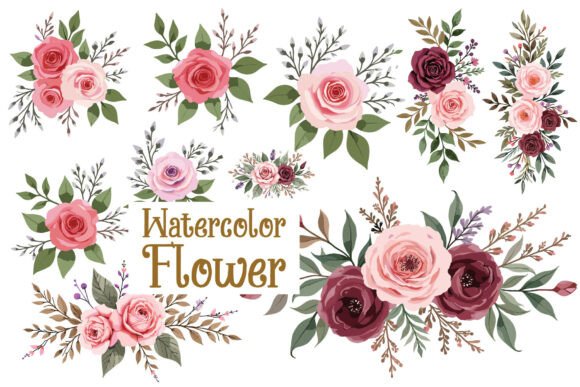 Download Rose Watercolor Floral Set - Floral Collection