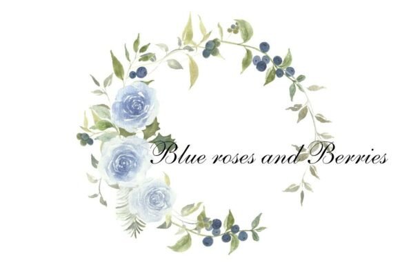Download Watercolor Blue Floral Wreath Clipart - Floral Collection