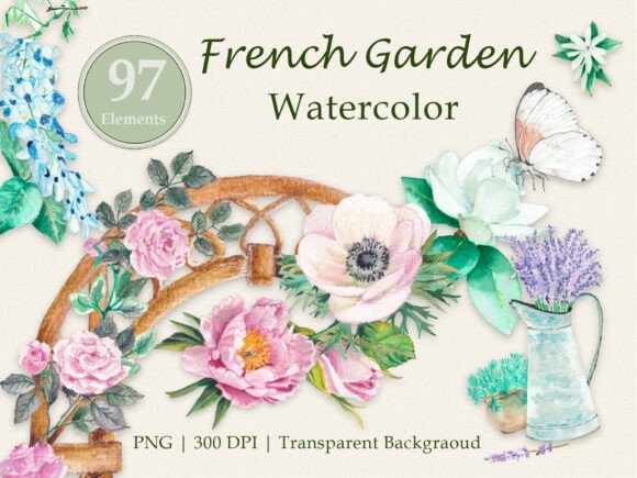Download Romantic Garden Floral Clipart Set - Floral Collection